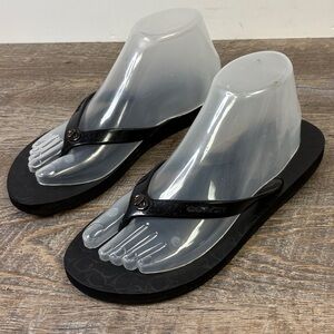 Coach “Abigail” Black Signature Flip Flops – Size 8B (EU 38)